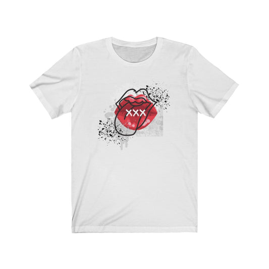 Our Tongue Kiss White Jersey Short Sleeve Tee is a classic take on a rocker style look. Shop now at DaddysSecretToolbox.com.