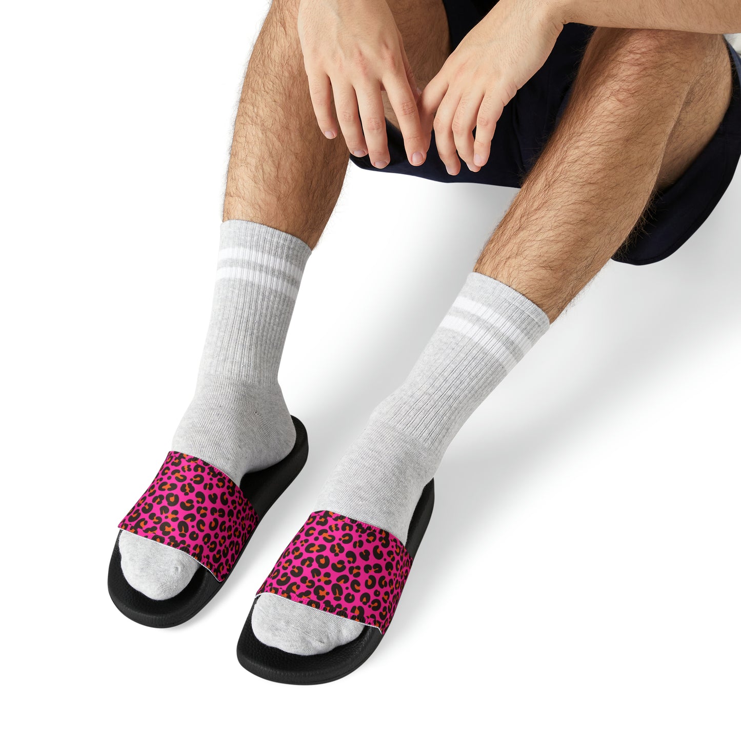 Pink Leopard Slide Sandals
