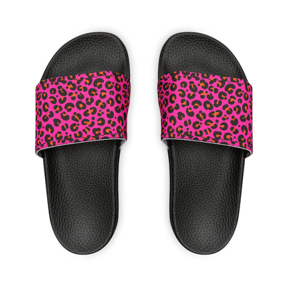 Pink Leopard Slide Sandals
