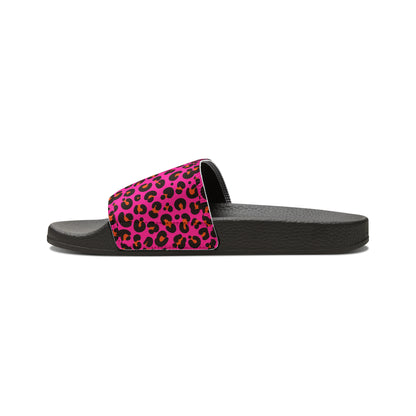 Pink Leopard Slide Sandals