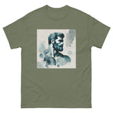 Blue beard not blue balls hairy hunky daddy ready for action. watercolor graphic of the big dick hairy sex god who loved big juicy dicks and cocks. Super chill and comfortable. Makes a great gift. Holiday. Gym wear. Club wear. Sex gear. Sexy. Army green t-shirt front graphic.