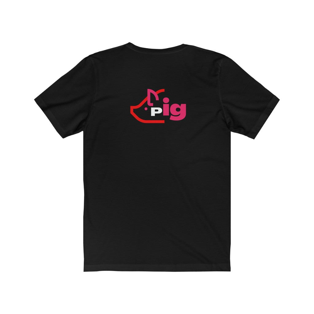 Pig Logo with Back Design Jersey Short Sleeve Tee
