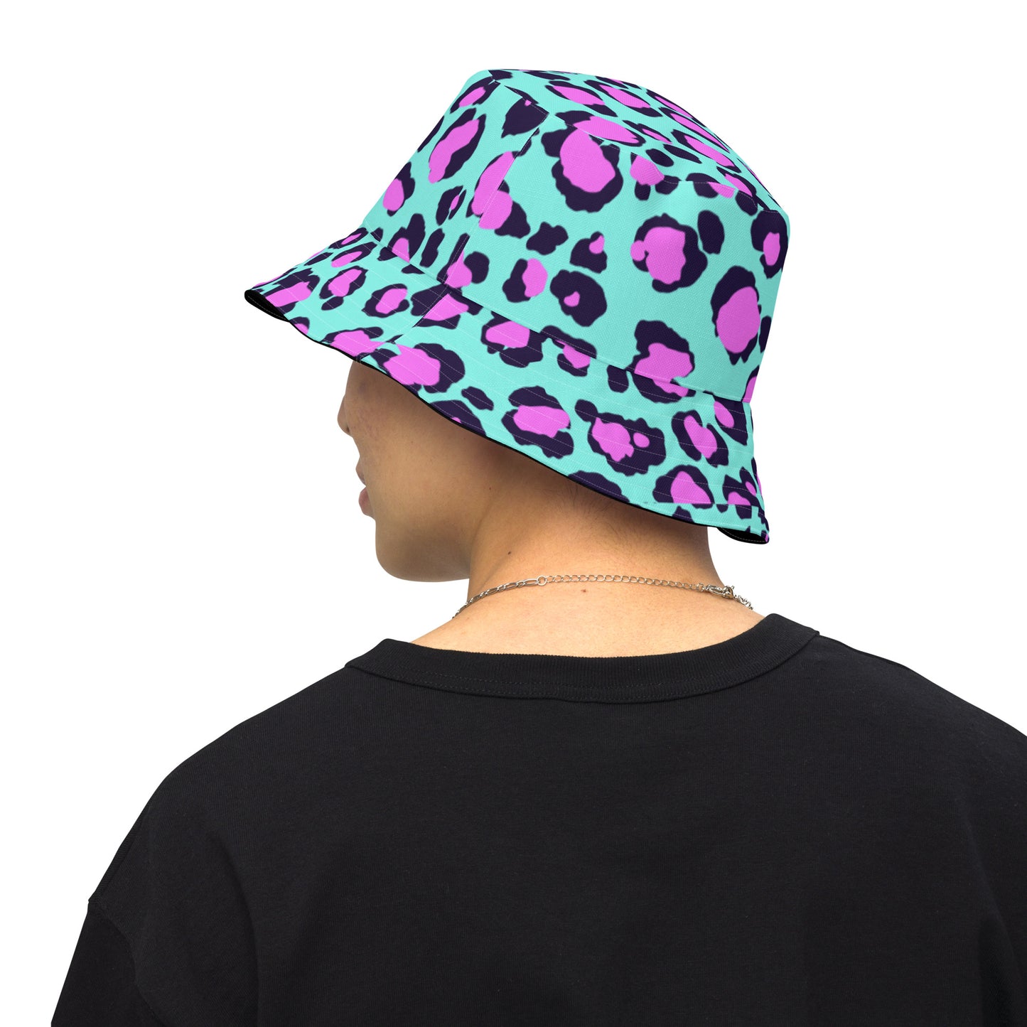 BubbleGum Leopard Reversible bucket hat