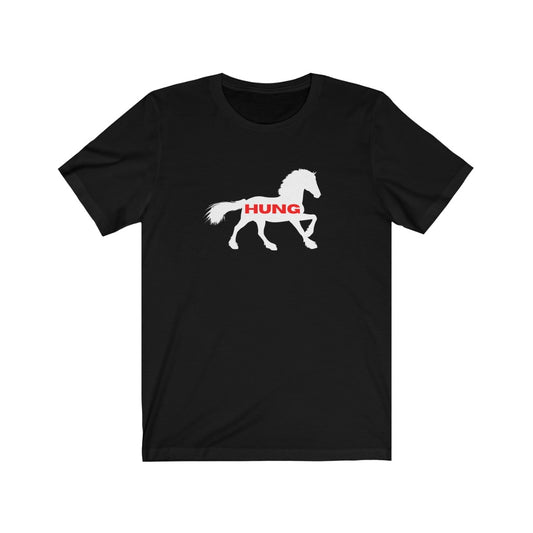 Designed by Daddy's Secret Toolbox. Our Horse Hung tee is part of our Nasty Pig Collection. It's sends a clear message. Whether you're horse hung or not, it will clearly get noticed and is a great conversation starter. Makes a great Father's Day and birthday gift. Shop now. Buy now. 