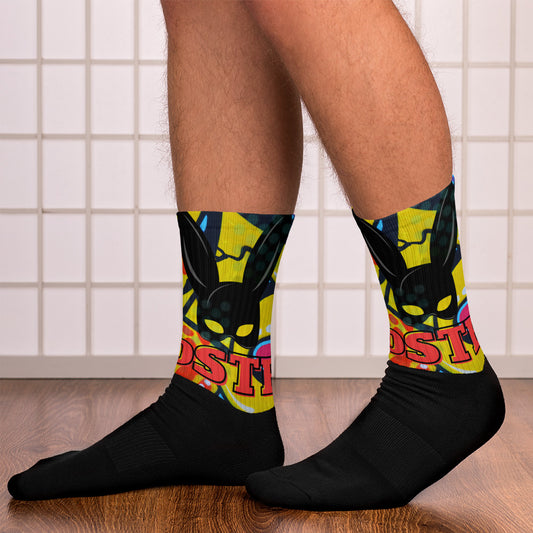 DSTB Daddy's Secret Tool Box Yellow Tail Rabbit Logo Socks