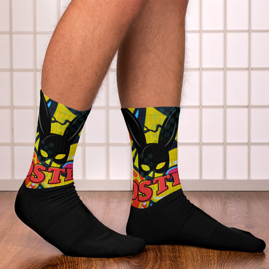 DSTB Daddy's Secret Tool Box Yellow Tail Rabbit Logo Socks