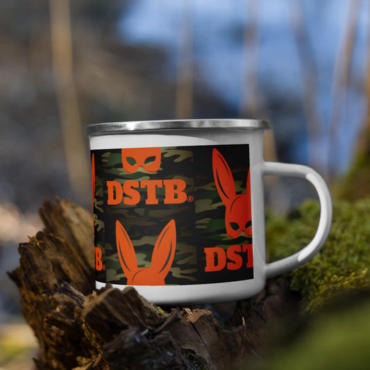 DSTB Daddys Secret Tool Box Orange Camo Rabbit Logo Enamel Mug