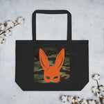 DSTB Daddys Secret Tool Box Orange Camo Rabbit Logo Large organic tote bag