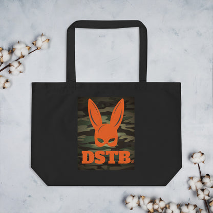 DSTB Daddys Secret Tool Box Orange Camo Rabbit Logo Large organic tote bag