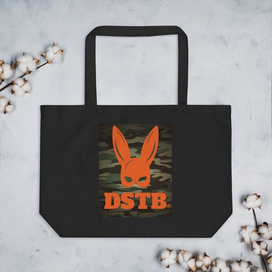 DSTB Daddys Secret Tool Box Orange Camo Rabbit Logo Large organic tote bag