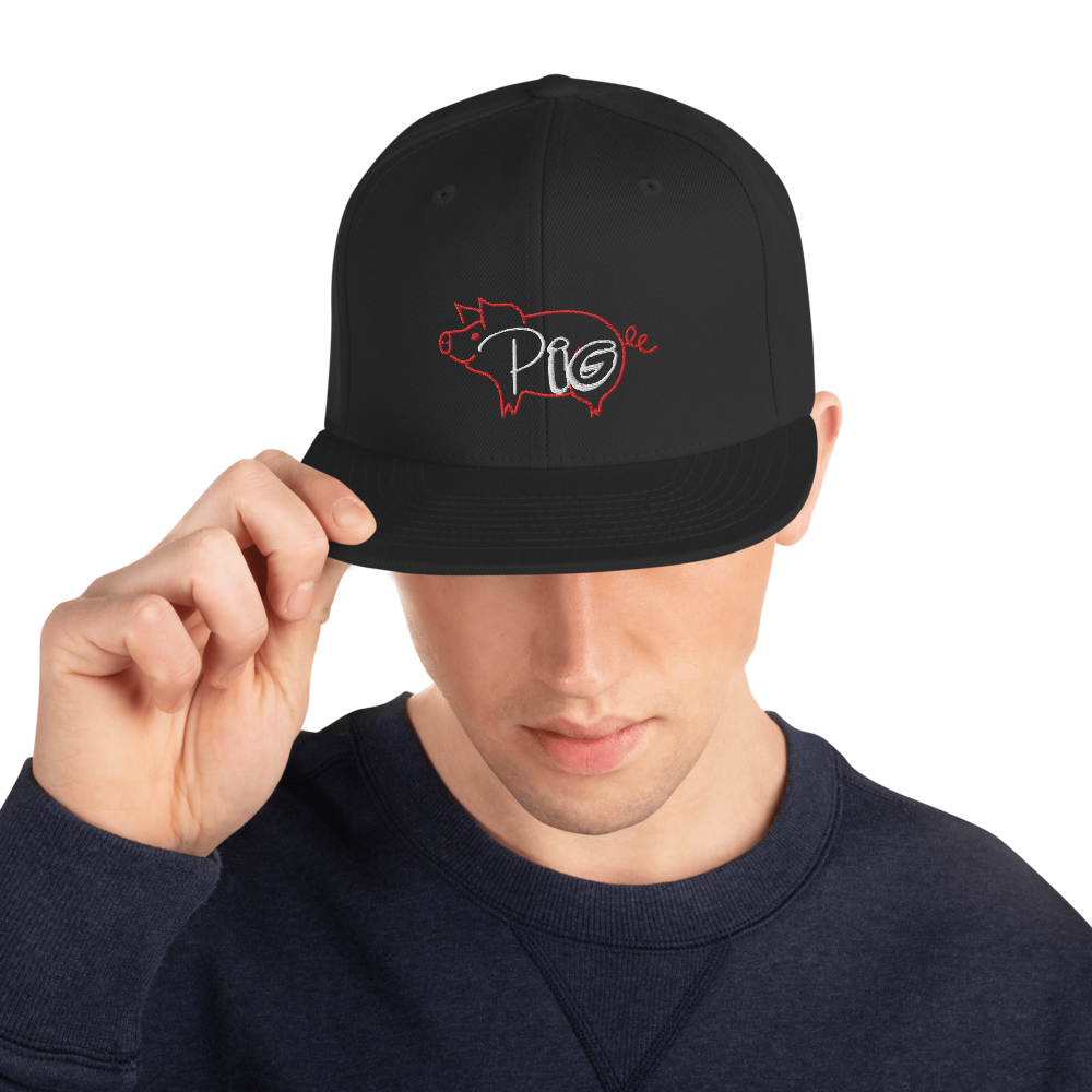 Red Pig Snapback Hat