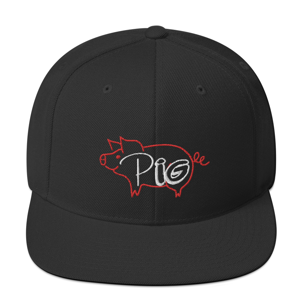 Red Pig Snapback Hat
