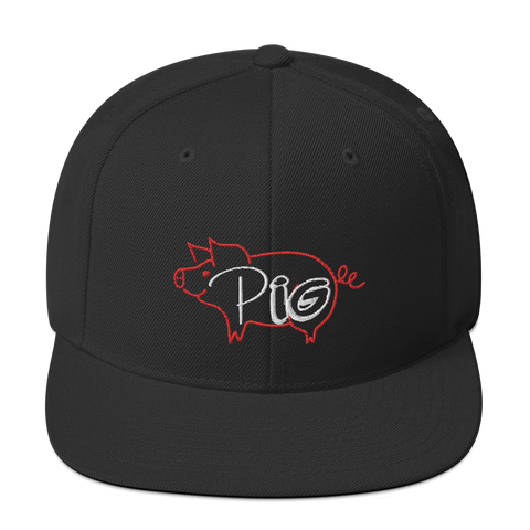 Red Pig Snapback Hat